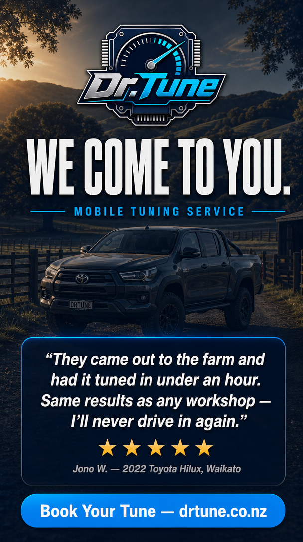 Smart Tuning mobile tuning service — Toyota Hilux at a Waikato farm