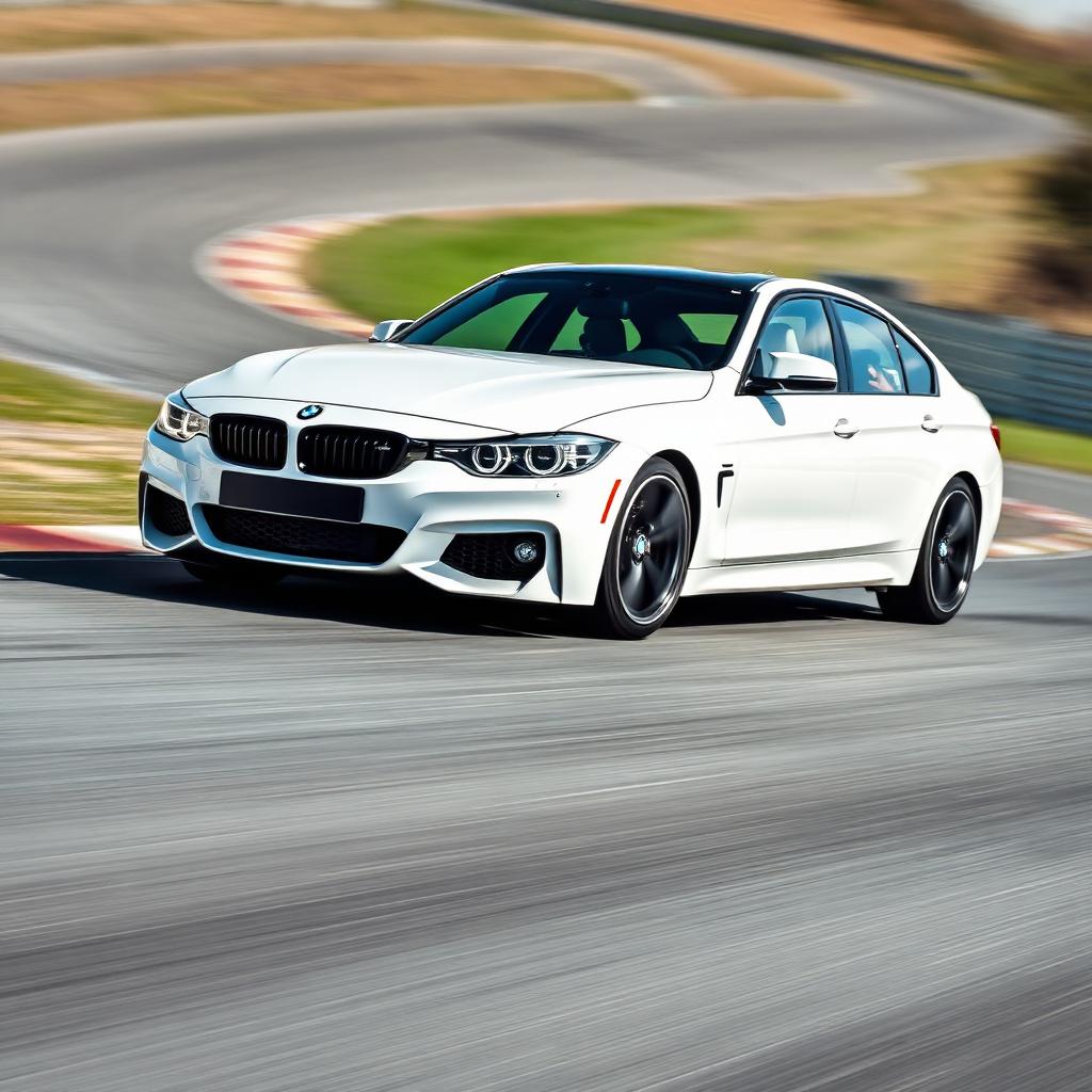 BMW 340i sports sedan on a race track