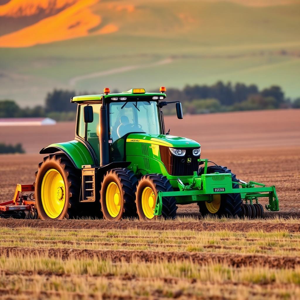 John Deere tractor cultivating a Canterbury paddock